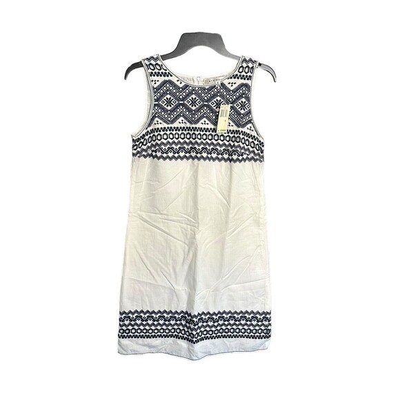 NWT $118 Max Studio Size Small White Navy Cotton Embroidered Summer Dress #I14-5 - Picture 11 of 11